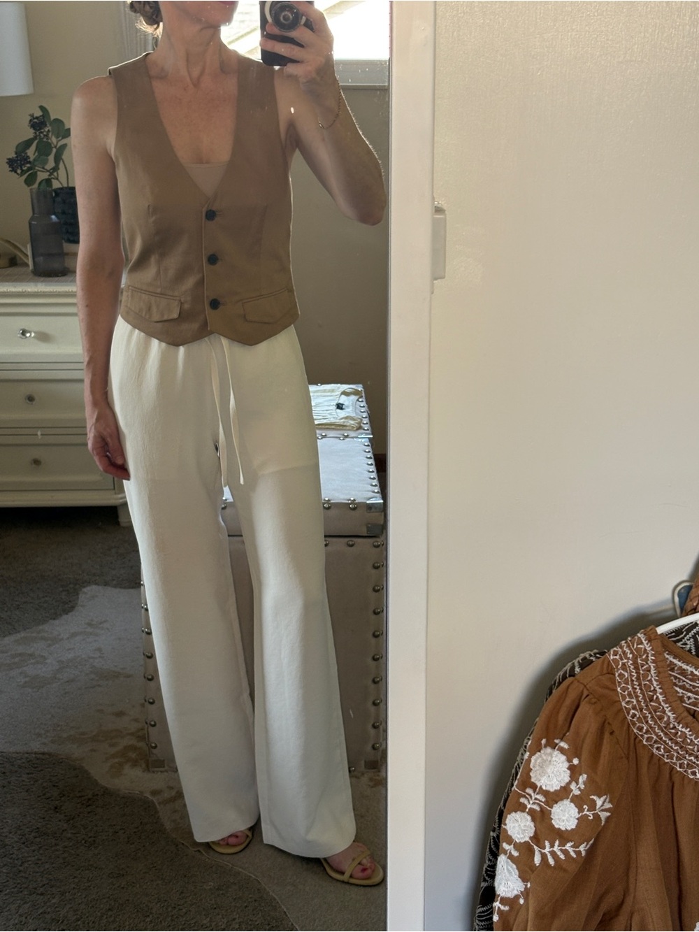 NWT XXS ARITZIA Crepette Lodge Wide Leg Drawstring Birch. Lounge Pants. AMAZING!